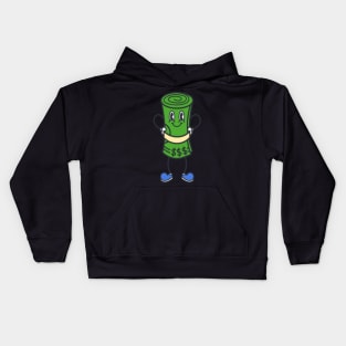 wad of bills retro cartoon color Kids Hoodie